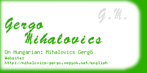 gergo mihalovics business card